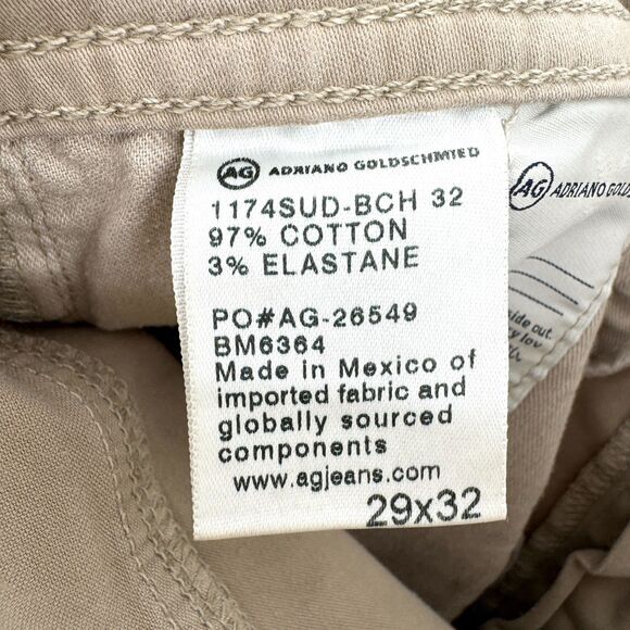 AG ADRIANO GOLDSCHMIED The Graduate Khaki Tailored Leg Jeans Pants Size 29x32 - Picture 8 of 8